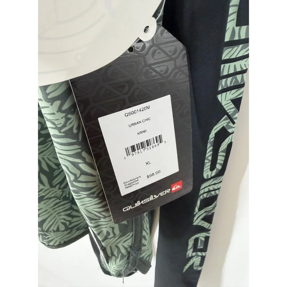 Quiksilver 2-Piece Surf Set Hooded Rash Guard & Swim Trunks Men Size XL NEW